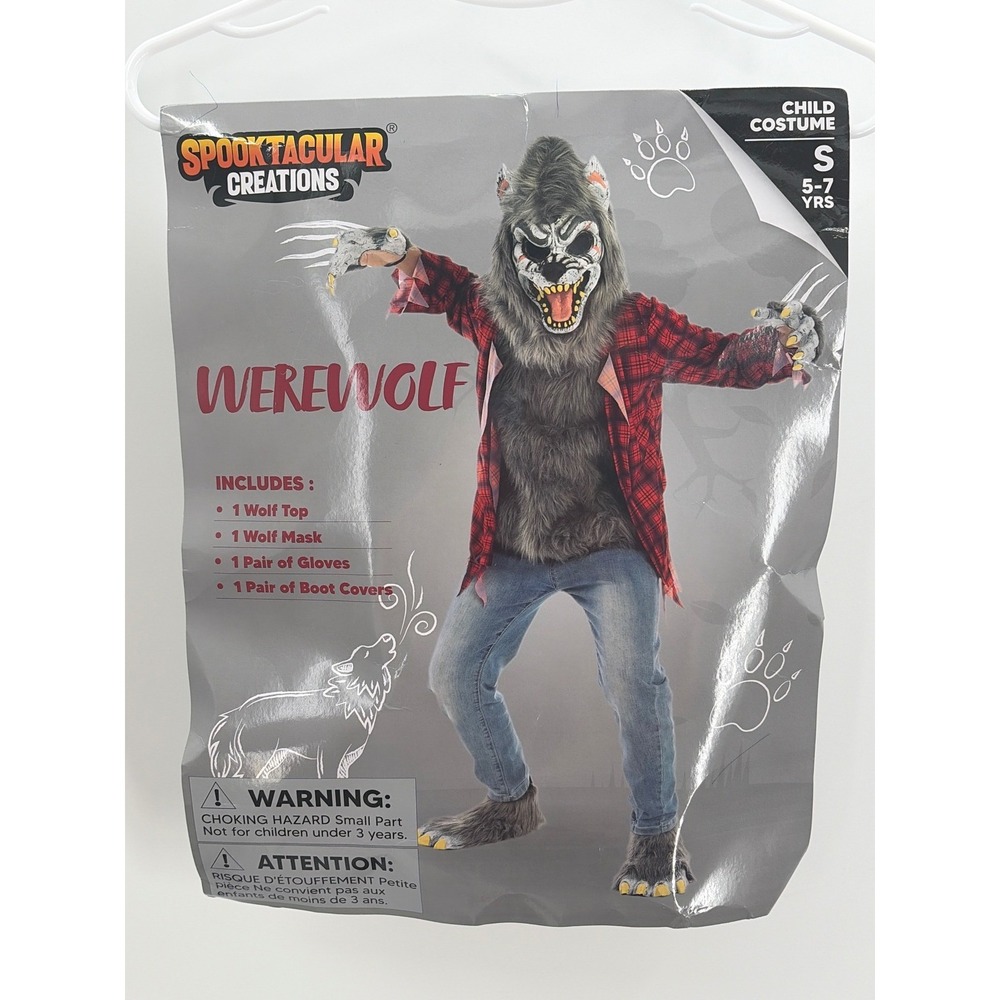 Spooktacular Creations Werewolf Costume Kids Small 5-7 Red Plaid Mask 20319